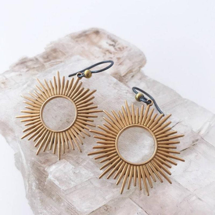 Jocelyn | Boho solar silver earrings