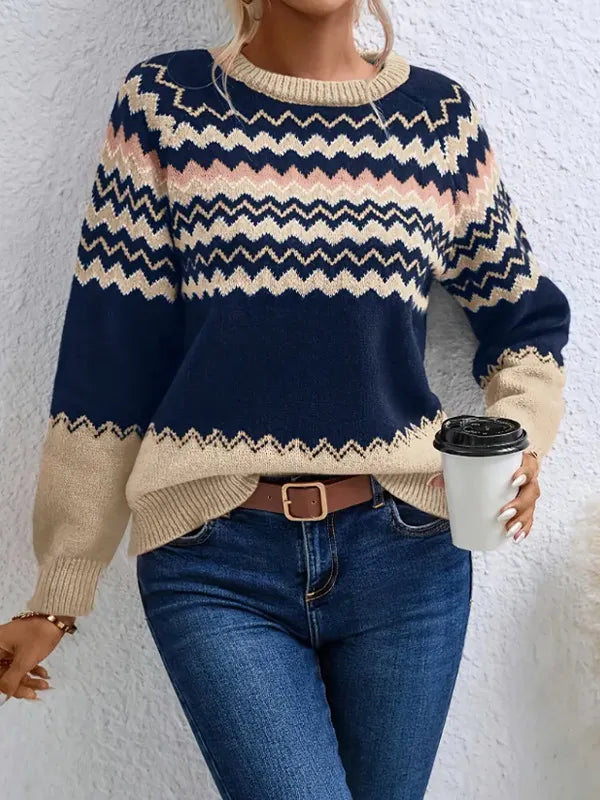 Adaline | Trendy autumn & winter striped sweater