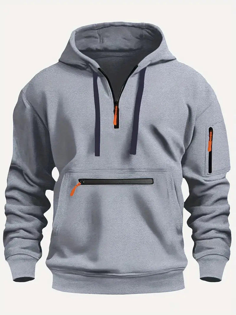 Daniel | Solid half-zip hoodie