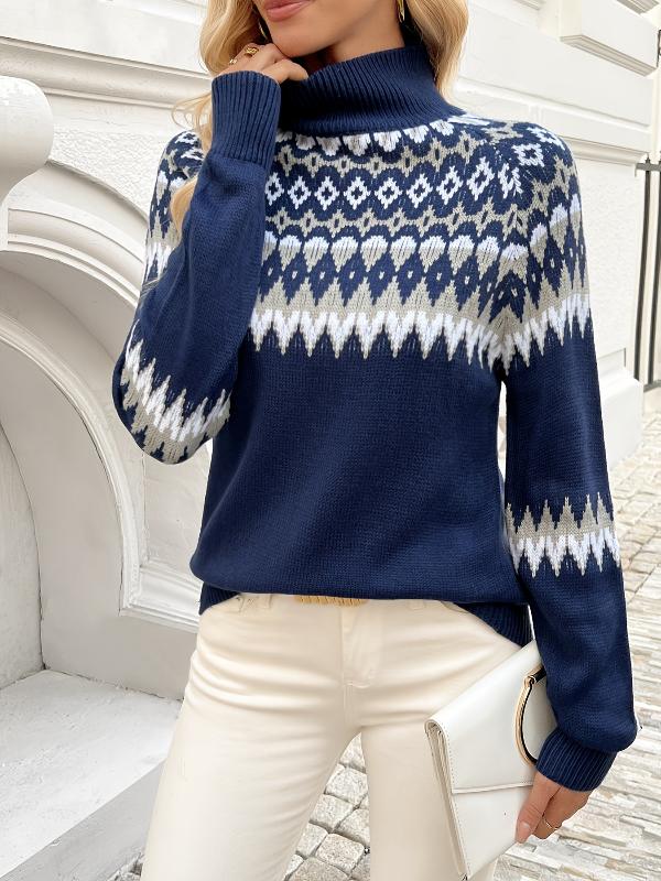 Salma | Geo pattern knit sweater