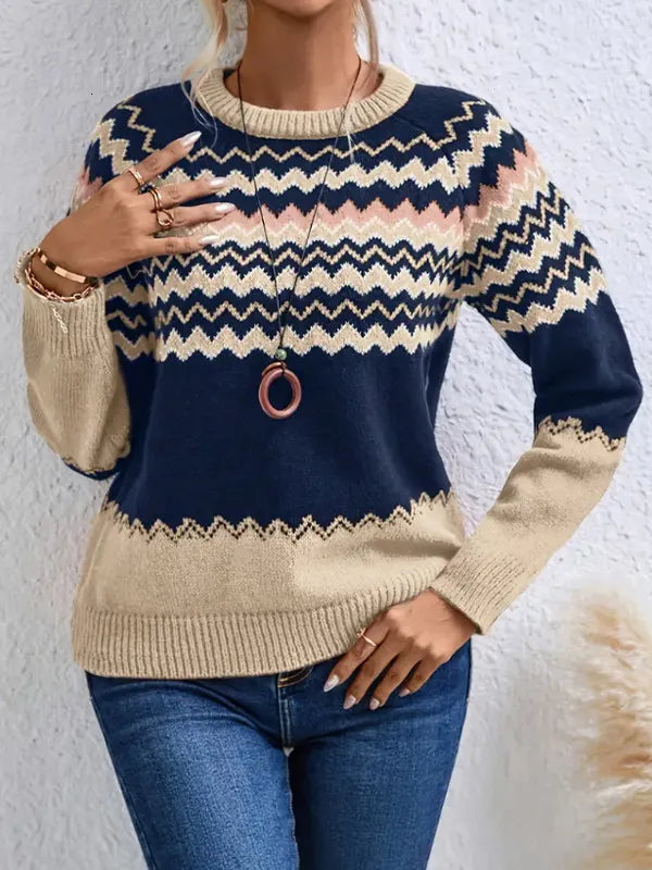 Adaline | Trendy autumn & winter striped sweater