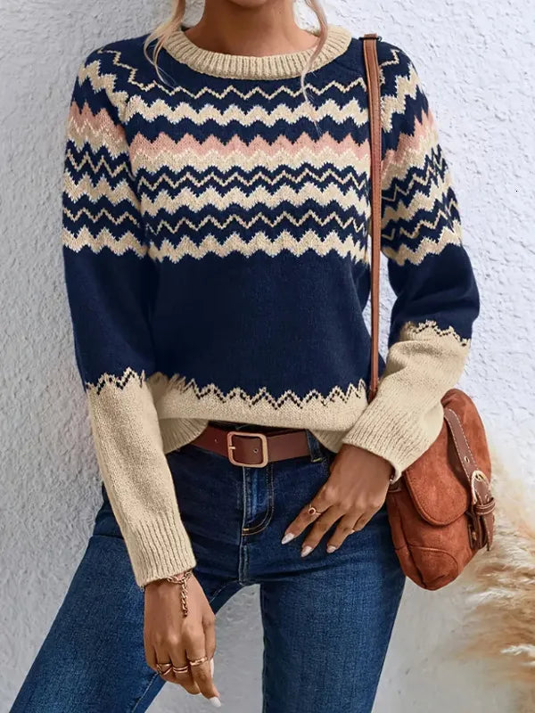 Adaline | Trendy autumn & winter striped sweater