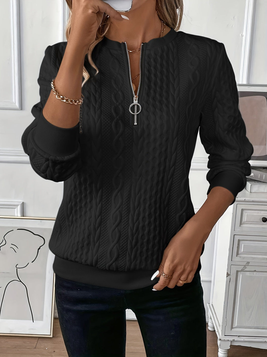 Romy - Elegant zip sweater