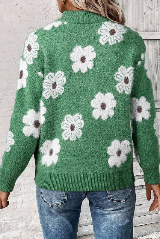 Charlene | Floral zip sweater