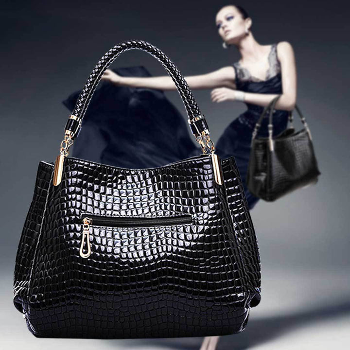 Vivenza | Durable Elegance Handbag with Crocodile Pattern