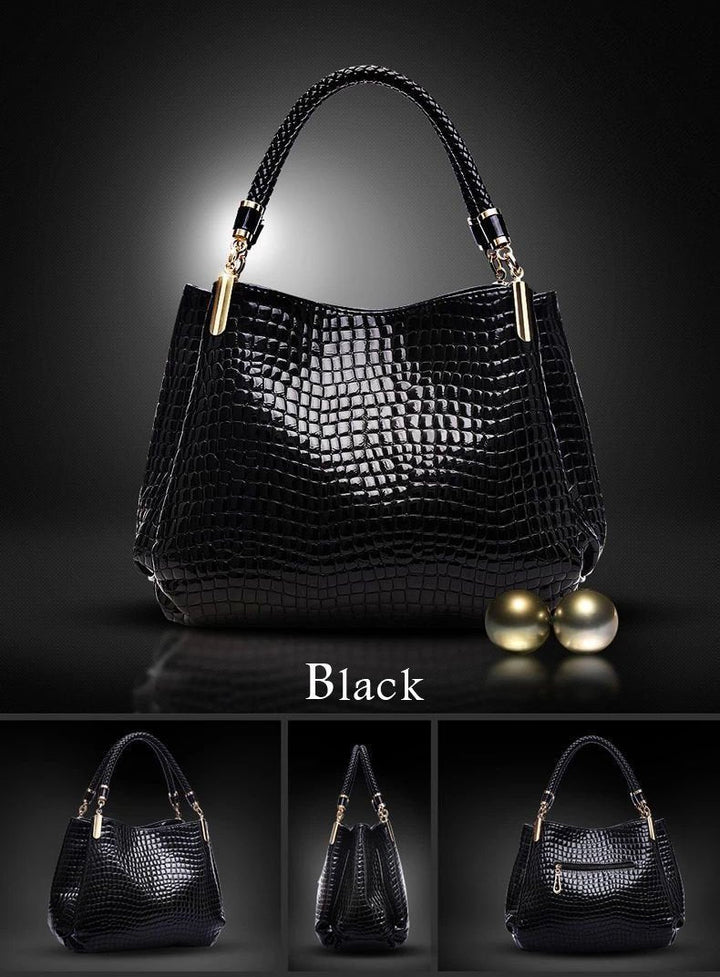 Vivenza | Durable Elegance Handbag with Crocodile Pattern