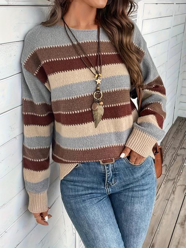 Winona | Color-block round neck sweater