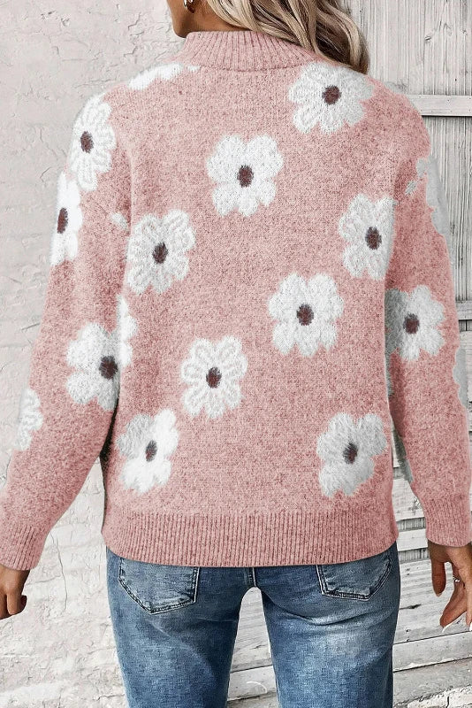 Charlene | Floral zip sweater