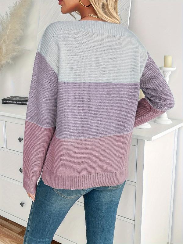 Thalia | Striped Color block sweater