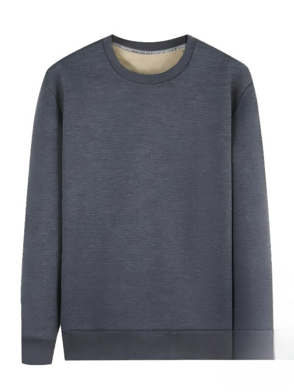 Drix | Solid thermal trendy fleece-lined sweatshirt