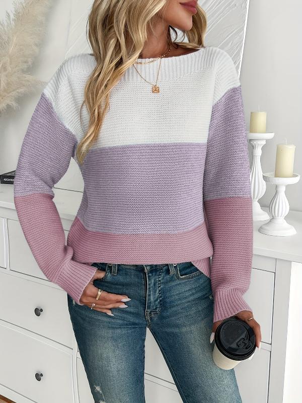 Thalia | Striped Color block sweater