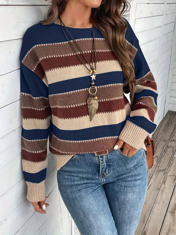 Winona | Color-block round neck sweater