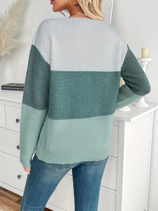 Thalia | Striped Color block sweater