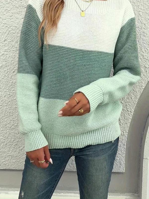 Thalia | Striped Color block sweater