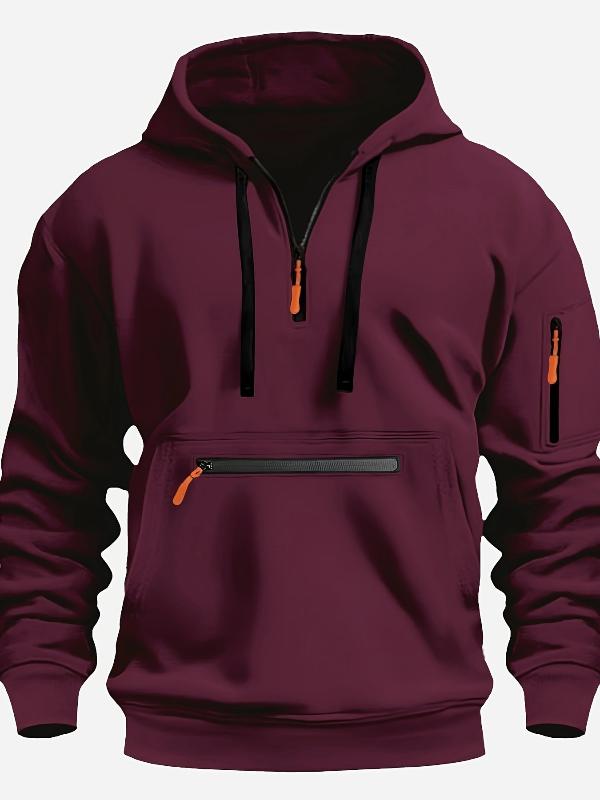 Daniel | Solid half-zip hoodie