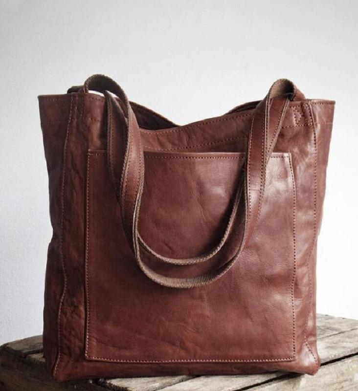 Sky | Classic leather tote bag