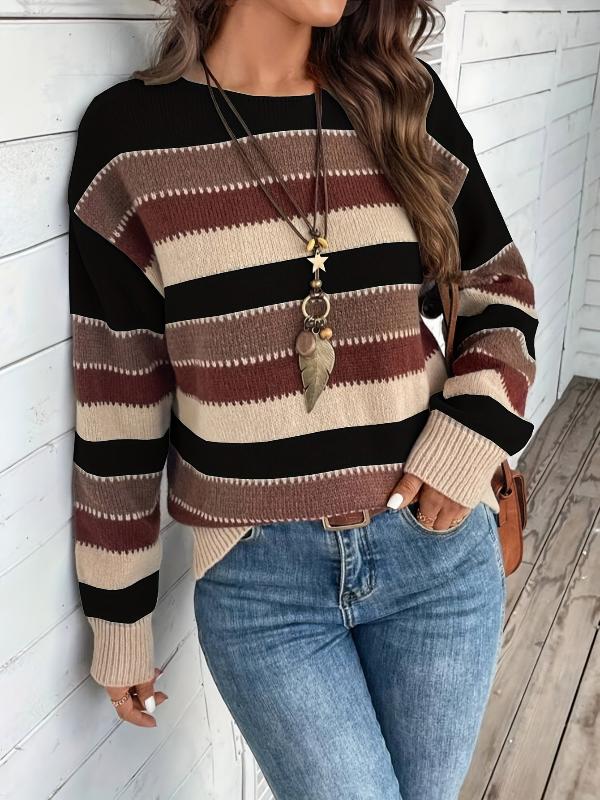 Winona | Color-block round neck sweater