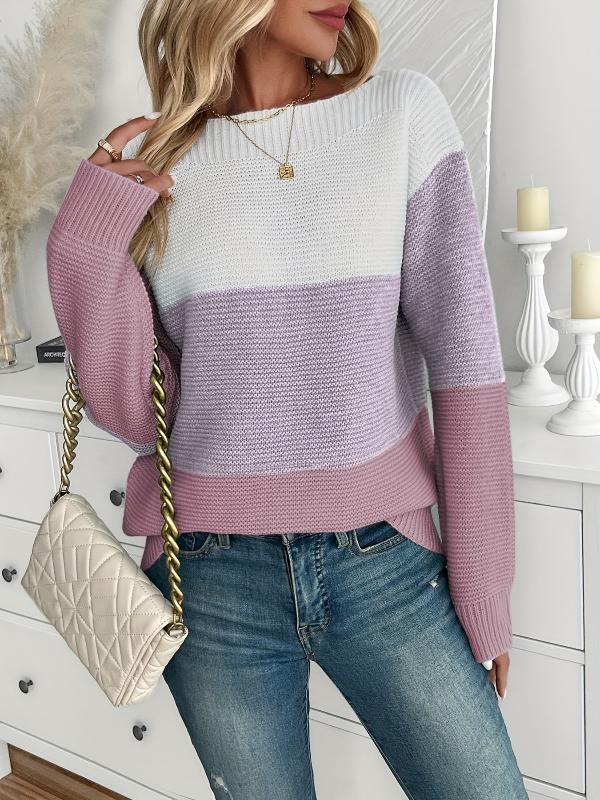 Thalia | Striped Color block sweater