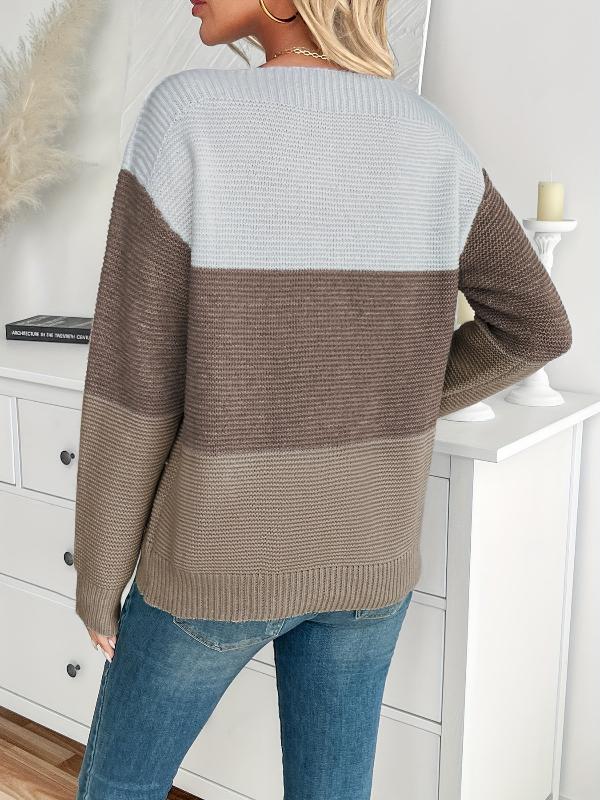 Thalia | Striped Color block sweater