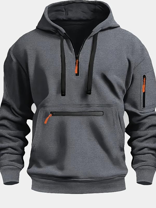 Daniel | Solid half-zip hoodie