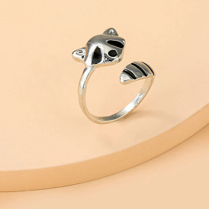 Alison | Adjustable raccoon ring in 925 sterling silver