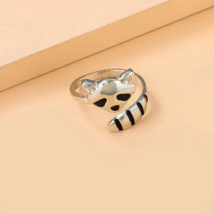 Alison | Adjustable raccoon ring in 925 sterling silver