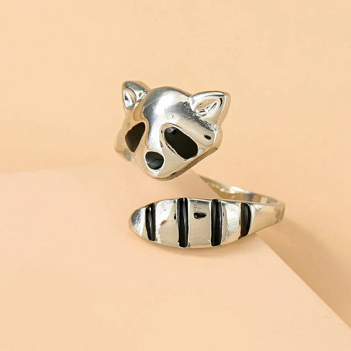 Alison | Adjustable raccoon ring in 925 sterling silver