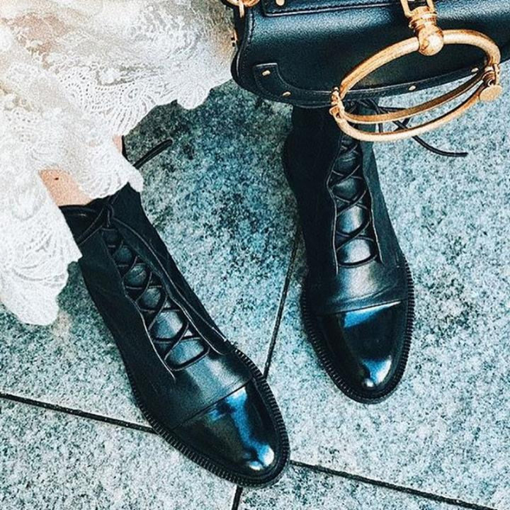 Bryony | Laced leather boots