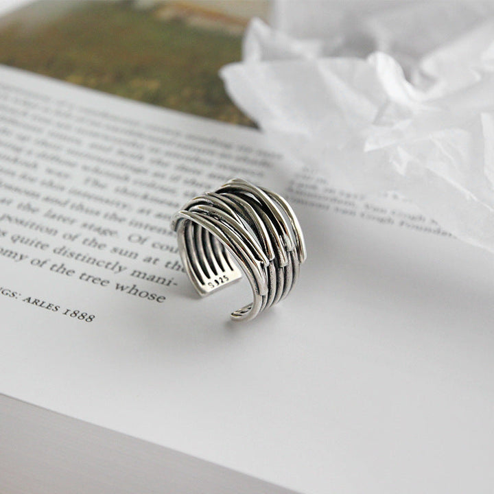 Shiela | 925 Sterling Silver Adjustable Layered Ring