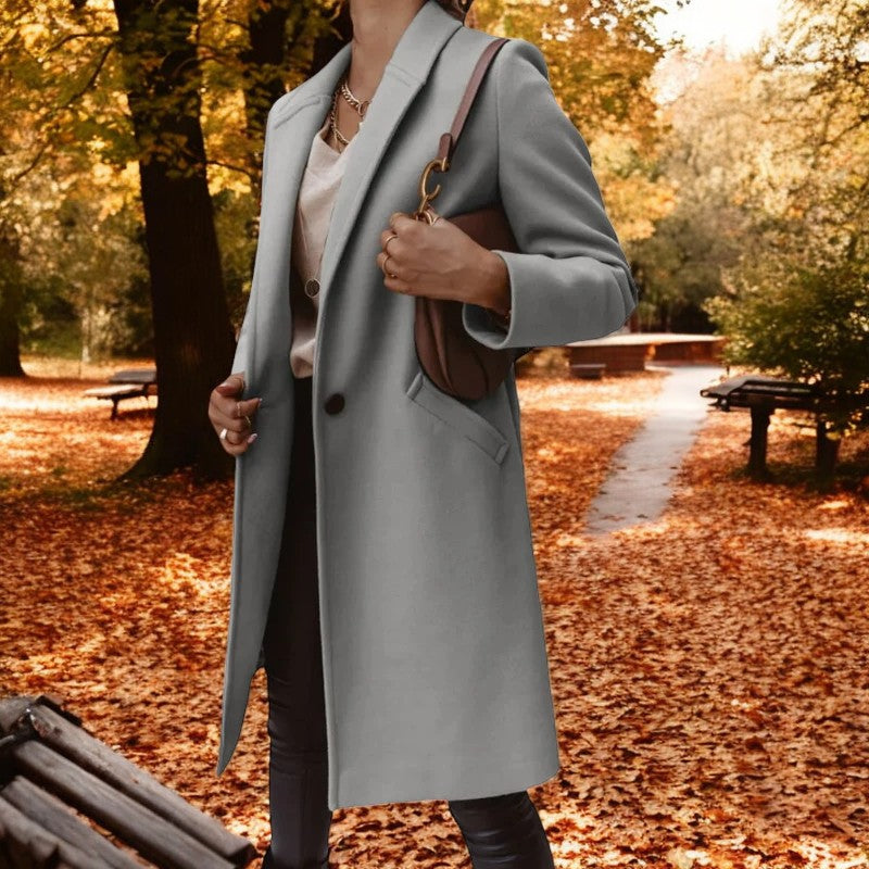 Cyril | Elegant woolen long coat for women