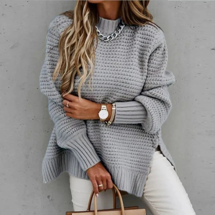 Alexa | Knitted half turtleneck sweater