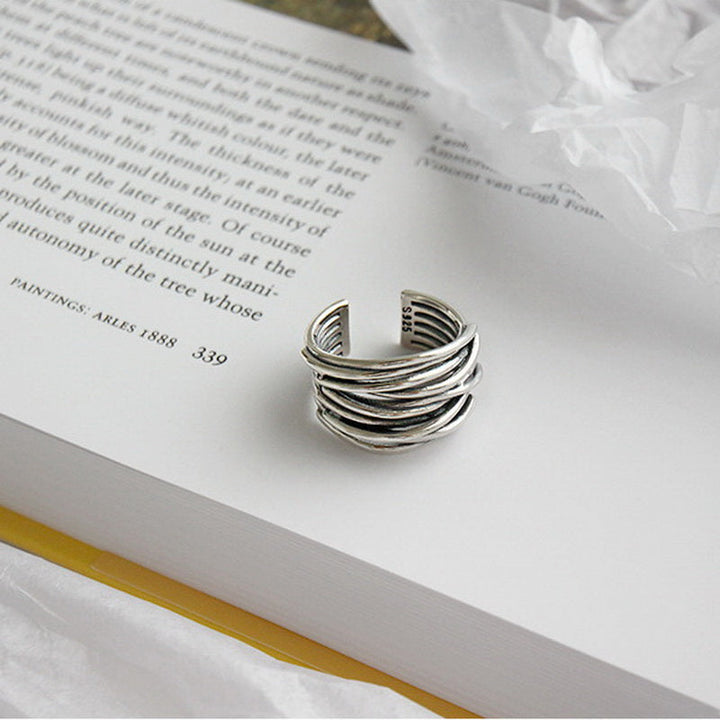 Shiela | 925 Sterling Silver Adjustable Layered Ring