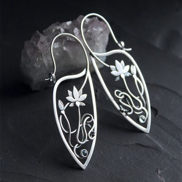 Helen | Sterling silver lotus flower earrings