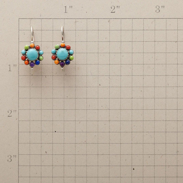 Elisse | Multicoloured turquoise round earrings