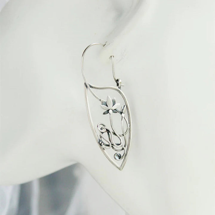 Helen | Sterling silver lotus flower earrings