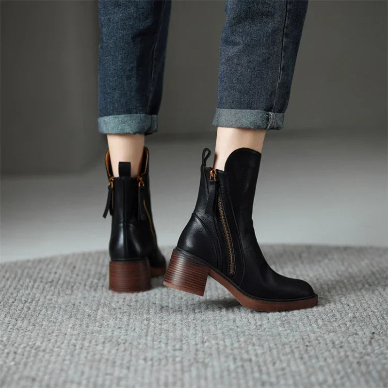 Elara | Leather ankle boots