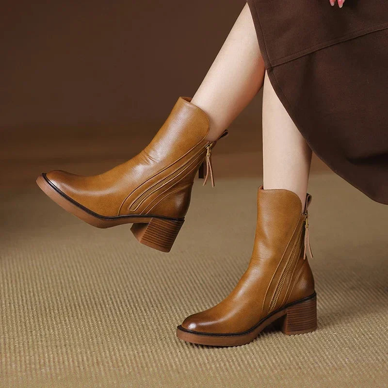 Elara | Leather ankle boots