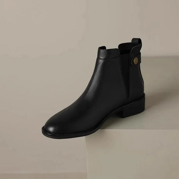 Caitria | Soft leather chelsea boots with thick heels