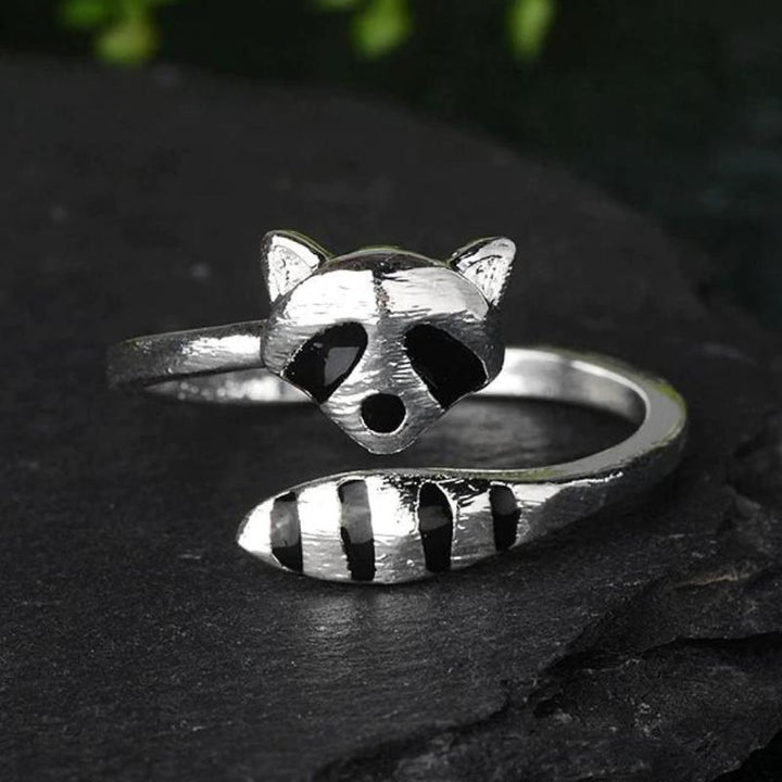 Alison | Adjustable raccoon ring in 925 sterling silver