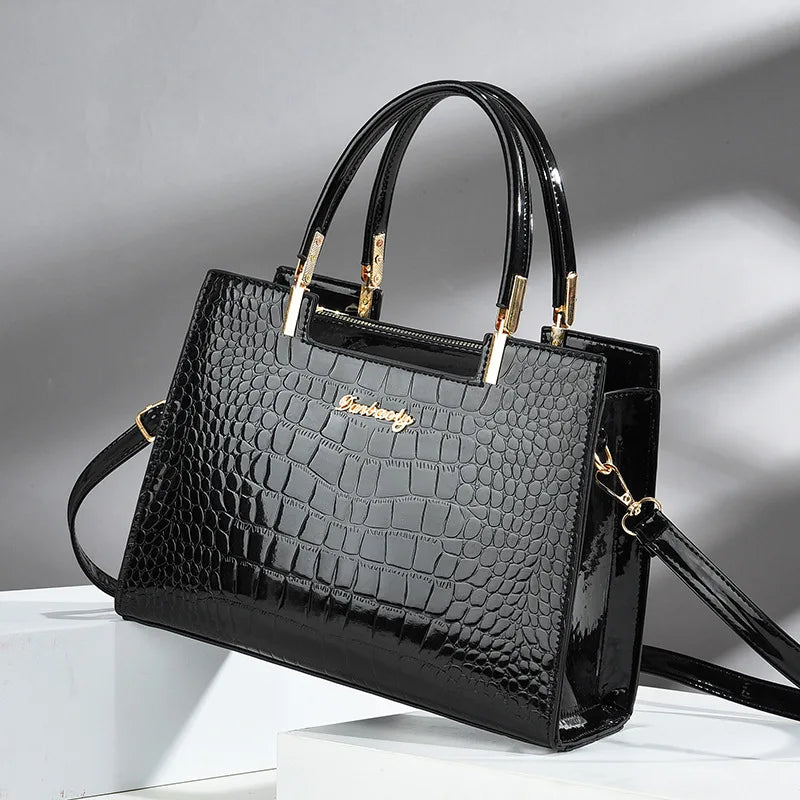 Jovika | Shine Luxury Handbag with Crocodile Print