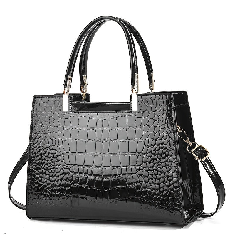 Jovika | Shine Luxury Handbag with Crocodile Print