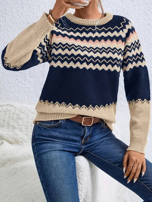 Adaline | Trendy autumn & winter striped sweater