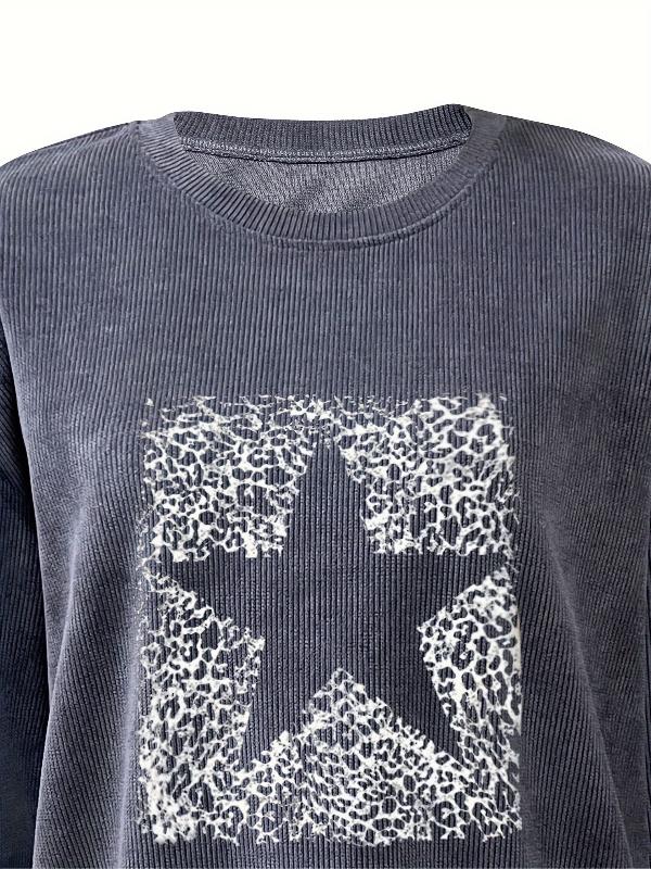 Aubriella | Drop shoulder sweatshirt with star print