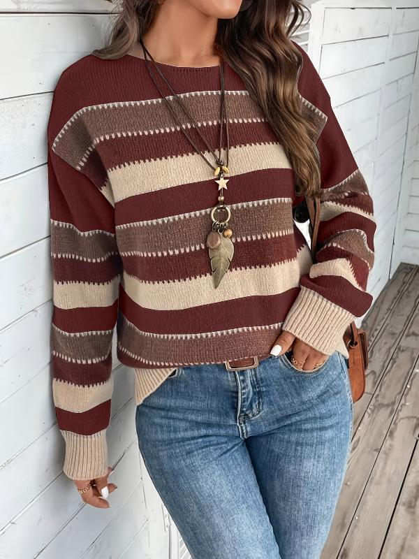 Winona | Color-block round neck sweater