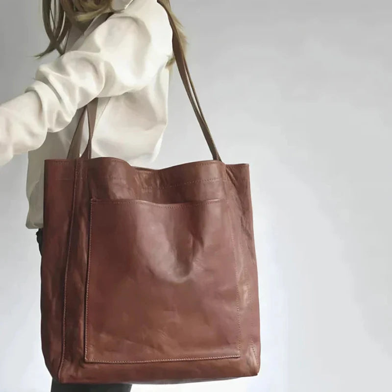 Sky | Classic leather tote bag