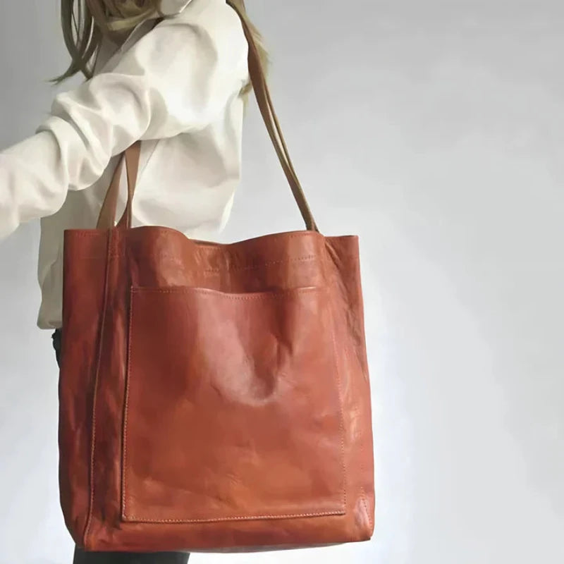 Sky | Classic leather tote bag